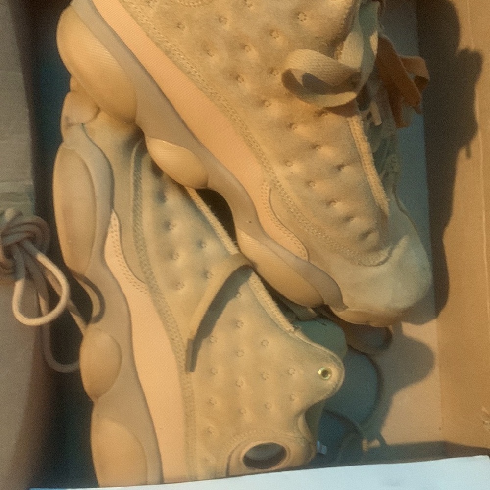 Peanut butter color Jordan shoes